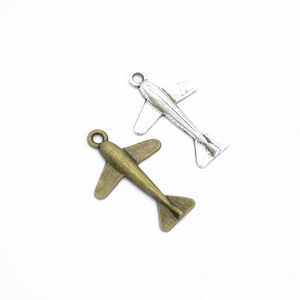 Charms 300 Pcs/Lot Plane Airplane Pendant Antique Bronze Sier Plated Zinc Alloy Metal Jewelry Findings Fit Diy 34X24Mm Drop Delivery Dhoed
