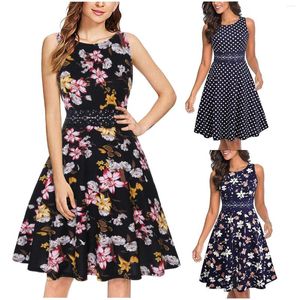 Casual Dresses 2023 Women's Swing Sleeveless Guest A-Line Party Dress Elegant Wedding Cocktail Summer Vestidos Mujer Robes