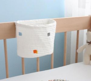 Opbergdozen hangende tas trendy splicing wasable wasbare babykamer wieg bedbedje huishoudelijke benodigdheden pouch6500645