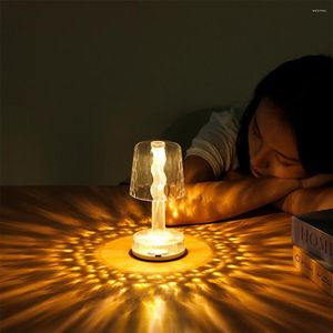 Luzes noturnas ABS PMMA Lâmpada de cabeceira Decorativa Controle de toque alimentado 3 cor Ornamento de luz de quarto de casa Luz