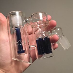 Acchiappacenere in vetro a doppia camera da 45 gradi con armtree perc per bong per pipa ad acqua Narghilè gorgogliatore Ash Catchers 14mm 18mm giunti per impianti di fumo