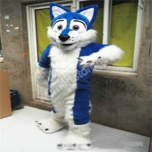 Adult size Blue Husky Fox Dog Mascot Costumes Animated theme Cartoon mascot Character Halloween Carnival party Costume