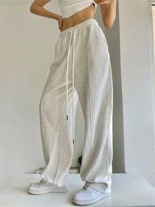 Kvinnor Pants Capris koreanska modejoggare Svettbyxor Kvinnor harajuku hiphop grå breda benbyxor överdimensionerade baggy sportkläder byxor kvinnliga 230510