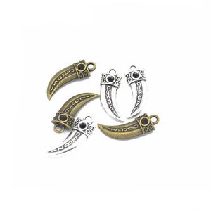 Charms Bk 300 Pz Ciondolo In Corno Di Bue In Lega 22X8Mm Argento Antico / Bronzo Fit Vintage Bracciale Fai Da Te Collana Drop Delivery Gioielli Trovare Dhqal