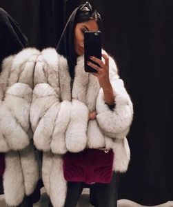 Mulher039s Fur Faux Winter Cloth Clothes Ladies Woolen Casaco redondo de pescoço redondo Long Bomber Mink Coat Women9942053