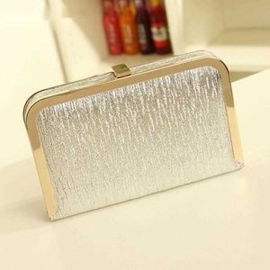 Kvällspåsar Fashion Shining Clutch for Women Chain Box Purse Female Gold Sliver Wedding Party Clutches Shoulder 230427