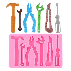 100pcs/lot Hardware Tools Series Silicone Mold Iron pliers Candy Fondant Gum Paste Cake Decor DIY Man Birthday Baking Supplies