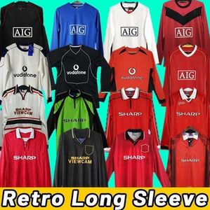 Long Sleeve Retro Soccer Jerseys 2006 2007 2008 Man 06 07 08 94 98 99 86 88 1990 2002 UTD V.Nistelrooy Giggs Ronaldo Cantona Solskjaer