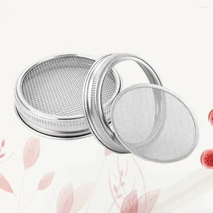 Conjuntos de utensílios de jantar 2 PCs Tela Grwoing Sprout tampas de aço de aço Metal Metal Metal Stainless Wide Bouth Encanning Jar