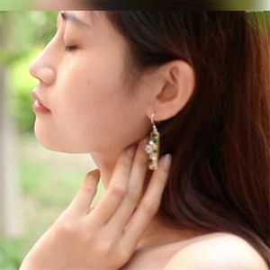 Dingle örhängen 1 par lång öronkrok kvinnors etniska stil dagliga tillbehör dekor smycken hanfu cheongsam smycken flicka gåva