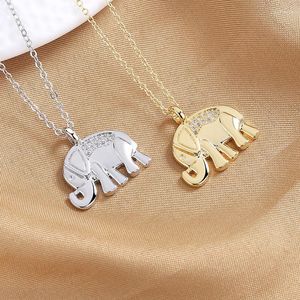 Kedjor 2023 charm s925 silverhalsband 18 tum elefant zirkon för kvinnor örhängen mode jul mamma gåvor smycken