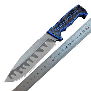 1PCS M8強力なサバイバルストレートナイフZ-Wear Stone Wash Drop Point Blade Full Tang G10ハンドル屋外固定ブレード戦術ナイフ付きKydex