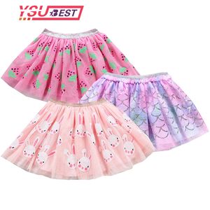 Gonne 1-7Y Baby Tutu Gonna Fashion Girl Stampa Tutu Gonna in tulle per ragazze Gonne con paillettes arcobaleno Bambini Dance Voile Tutu Ragazza Gonna lucida 230510