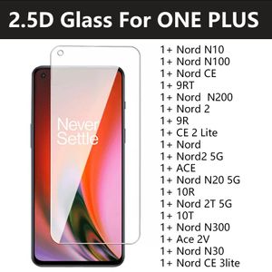 Premium 2.5D Clear Tempered Glass Cell Phone Screen Protector för ett Plus Nord N10 N100 NORD CE 9RT One Plus NORD2 ACE 10R 10T NORD N30 CE3 Lite