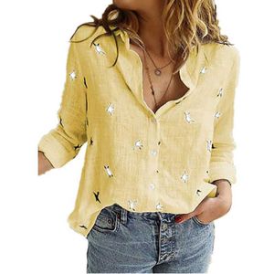 Kadın Tankları Camis Street Giyim Gömlek Kadınlar İçin Vintage Pamuk Keten Günlük Tees Bahar Sonbahar Yeni Y2K Üstleri Tshirt Kadın Giyim Moda Giysileri Z0510