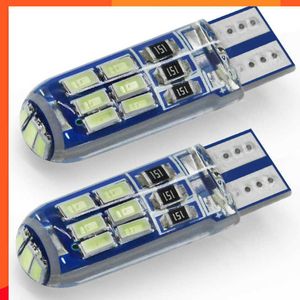 NOWOŚĆ 10PCS W5W T10 LED T10 LED 194 168 W5W Krzemionkę żel 15 md Parking LED Parking Auto Wedge Lampa Canbus Silic Białe niebieskie 12V