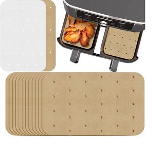 5000 Teile/los Rechteck Einweg Air Friteuse Backpapier Küche Grill Liner Tablett Nicht-Stick Pergament Kochen Backformen Matte
