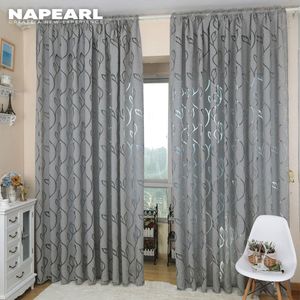 Gardin Napearl Home Decoration vardagsrums fönsterbehandlingar Jacquard Leaf Designer Gray för kök sovrum 230510