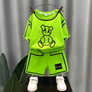 Set di abbigliamento Ragazzi Estate T-shirt per bambini Manica corta + Pantaloni 2 pezzi Tute per bambini Vestiti per bambini 2-10 anni Y23