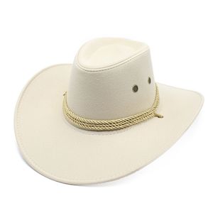 Cross-border hot sale American western cowboy hat suede outdoor visor hat men's riding hat large brim cowboy hat