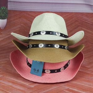 Explosions in spring and summer lovers sun visor straw hat Korean trend big brim outdoor UV cowboy hat.