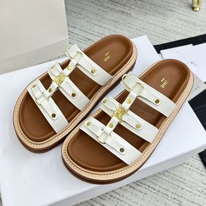 Rivet Thick Bottom Increased Open Toe Fashionable Comfortable All-Match Beach Roman Sandals Women's Slippers