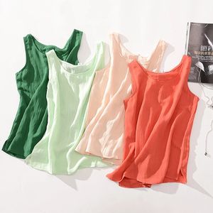 Танки Camisoles Summer Loose Cotton Lenen Spaghetti Crop Tank Top Top Green Tops для женщин Camisole 230510