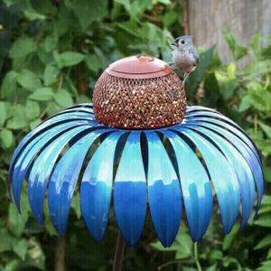 Supplies Coneflower Bird Feeder Outside Garden Art Metal Birdfeeder with Stand Promotion Dropshipping