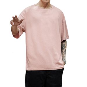 T-shirts masculinos Camiseta masculina 100% algodão masculina Camista sólida Mens em grandes dimensões de tamanho meio de manga curta casual masculino de rua de rua 230510