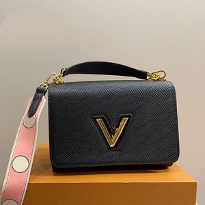 Kleine Handtaschen Geldbörse Twist Umhängetasche Echtes Leder Abnehmbarer Tragegurt Goldene Hardware Palin Damen Schulter Messenger Bags