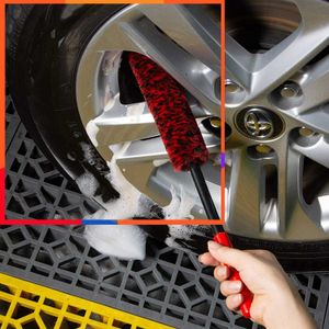 Auto Wheel Detailing Brush Bendable Wheel Woolies Car Cleaning Tools for Car Rim Tire Washing Easily Clean Hard-To-Reach Areas