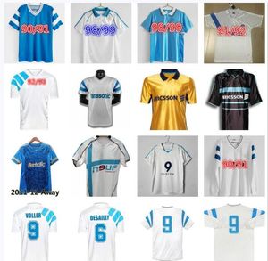 Marseilles Retro Ribery Soccer Jerseys 1990 1991 1992 1993 1998 1999 2000 2003 2004 2005 2006 Desailly Drogba L.Blanc Barthez Nasri Gallas Classic Football Shirt