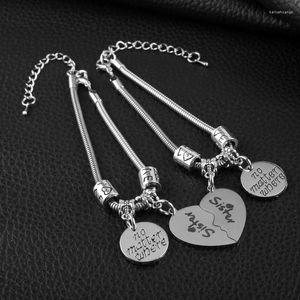 Braccialetti con ciondoli 2 pezzi Braccialetti con cuore spezzato Bracciale con ciondolo in acciaio inossidabile, non importa dove Amicizia Sorelle Gioielli BFF