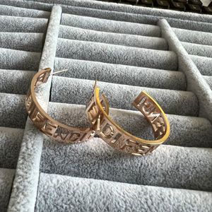18K Gold Rose Silver Circle Earrings for Women, 316L Stainless Steel Hoop Dangle Earrings, 3cm F Hoop Earrings for Party Wedding