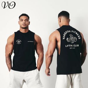 Mens Tank Tops Summer Men Vest Jogger Sports Fitness Cotton Round Neck Printed Fashion Clothing Outdoor Basketball Training 230509