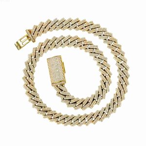 Collane con diamanti naturali ghiacciati per uomo 7mm 10k 14k 18k giallo bianco oro rosa gioielli hip-hop catena a maglia cubana Miami