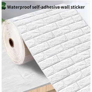 Papéis de parede 3D papel de parede 70cm 1m adesivo contínuo de padrão de tijolos de decoração de decoração residencial auto-adesiva