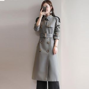 Damen Trenchcoats Frauen Langer Mantel Mode Zweireiher Casual Mäntel 2023 Herbst Lose Winddichte Outwear FP1180