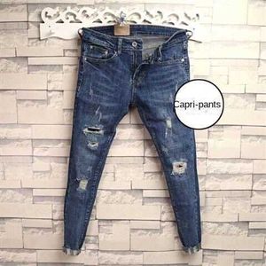 Erkekler Kot Bahar Yaz İşleri Giyim Erkekler Lüks Gündelik Moda Kore tarzı Giysiler Hiphop Jeans İnce Japon Sokak Giyseni Dilenci Ayak Pantolon Z0508