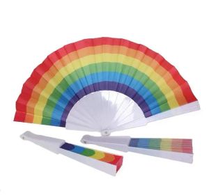 Rainbow Party Favors Fan Gay Pride Plastic Bone Rainbows Hand Fãs de Eventos LGBT Festa com tema de arco-íris presentes 23cm 0510 S S S-com tema