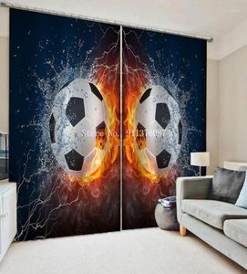 Cortina 3D campo de fútbol ventanas cortinas para sala de estar dormitorio decoración cocina deportes temáticos Blackout niños regalo 8171070