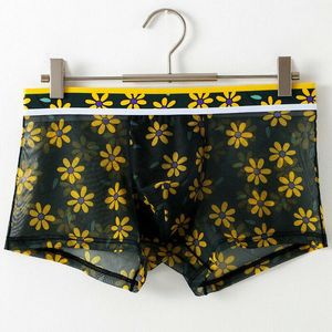 Underpants Men's Panties Ice Silk Underwear Thin Transparent Shorts Low-Rise U Pouch Calsoncillos Para Bikini Hombre Mens PantiesUnderpa