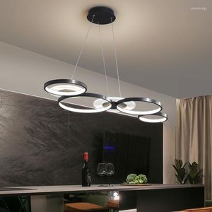 Chandeliers Black Gold Remote Dimming Modern Led Chandelier Light Aluminium Suspension Lamp For Dinning Room Flower Pendant Hanging Lighting