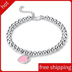 designer bracelet nail bracelets women love heart Bracelet luxury jewelry silver red blue pink Titanium Chain Bracelets designers necklace set Valentine's Day gift