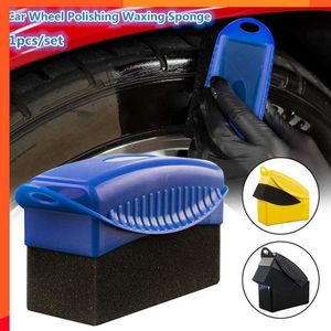 New Car Wheel Polishing Wax Sponge Brush ABS Plastic Wash Cleaning Pulizia del contorno dei pneumatici Cuscinetti applicatori Accessori di dettaglio