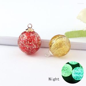 Pendant Necklaces 1PC Glowing Bottle Diffuser Hole Murano Glass Essential Oil Ball With Metal Cap Diy Jewelry Finding