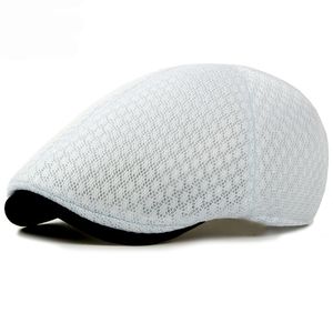 Berets HT1377 Korea Style Summer Sun Cap Hats Zwykle czarny biały szary bluszcz cabbie płaskie czapki oddychające siatki kobiety beret 230509