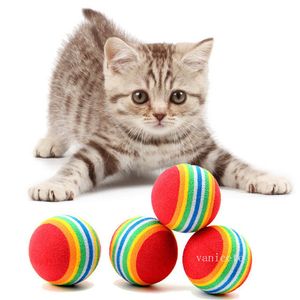 Cat Toys diametro 32/35/42 / 62mm interessante Pet Toy Super cute Rainbow Ball giocattolo Cartoon peluche Adatto per gatti LT399