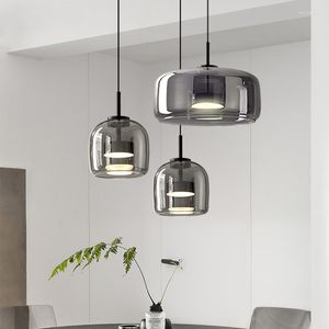 Pendant Lamps Led Glass Light Luxury Lamp Deco Nordic Hanging Fixtures Bedroom Modern Luminaire Suspension