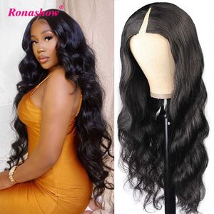 Hair Wigs v u Part Body Wave Human No Leave Out Thin Glueless Sew in No Glue Curly 230510